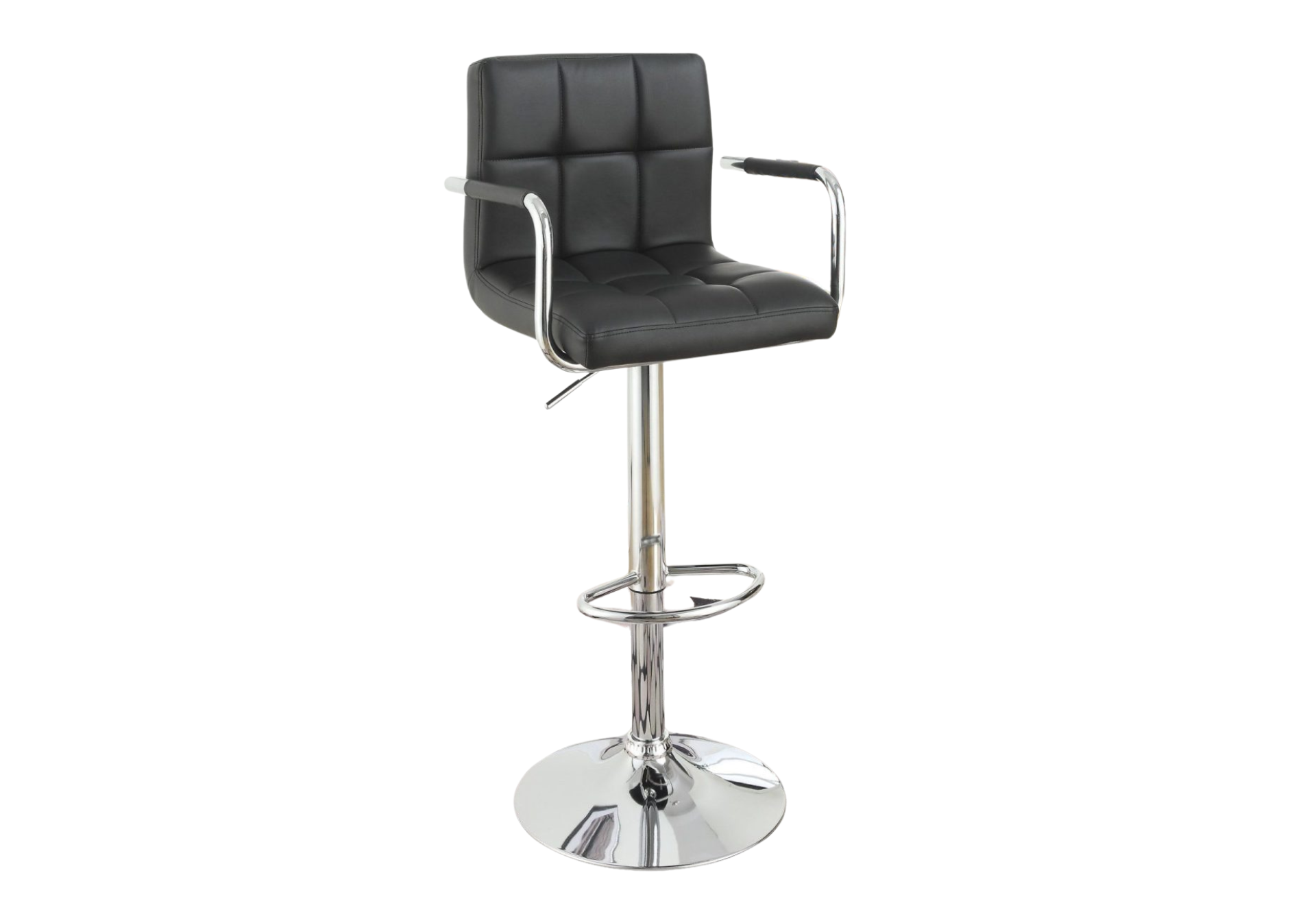 BLACK LEATHER BAR STOOL (SOLD AS PAIR)