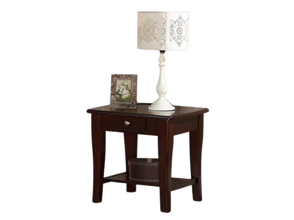 WOOD END TABLE W/ DRAWER
