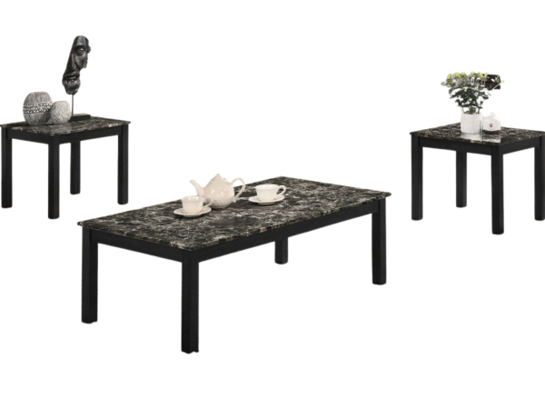 3PC COFFEE TABLE SET FAUX MARBLE