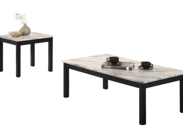 3PC COFFEE TABLE SET FAUX MARBLE