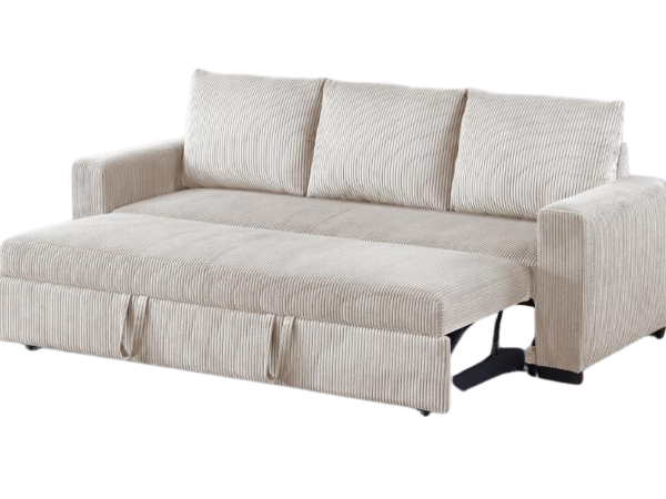 CONVERTIBLE SOFA IVORY CORDUROY
