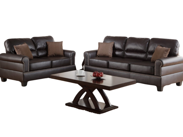 2 PC SOFA SET FAUX LEATHER ESPRESSO