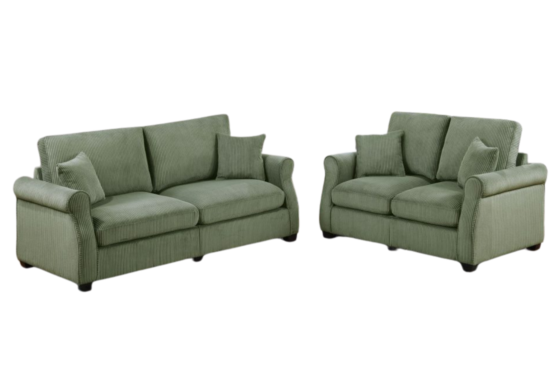 2 PCS SAGE CORDUROY SOFA LOVESEAT