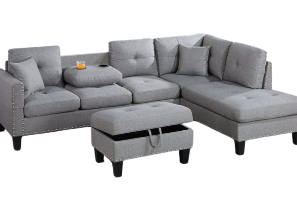 3PC SECTIONAL TAUPE GRAY