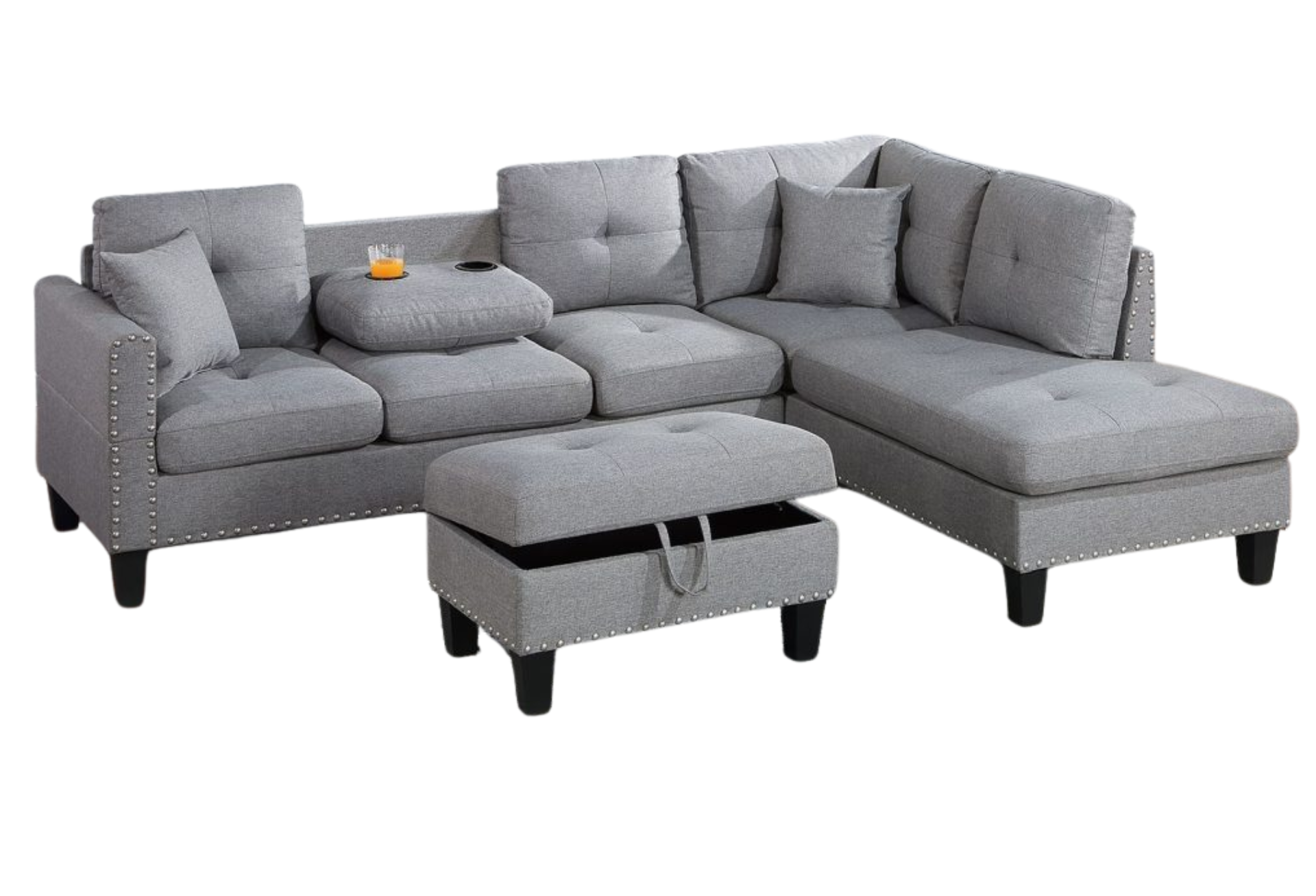 3PC SECTIONAL TAUPE GRAY