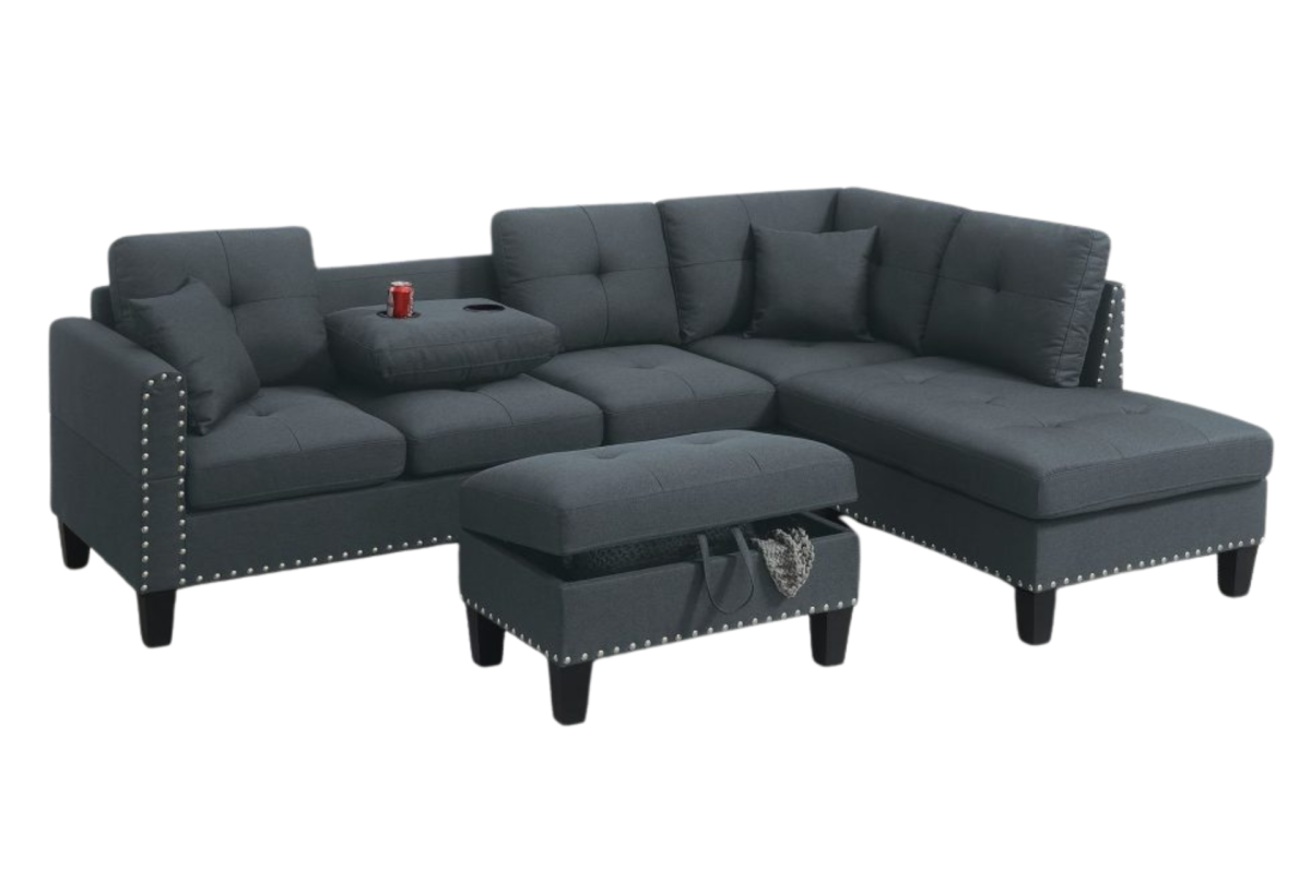 3PC SECTIONAL CHARCOAL