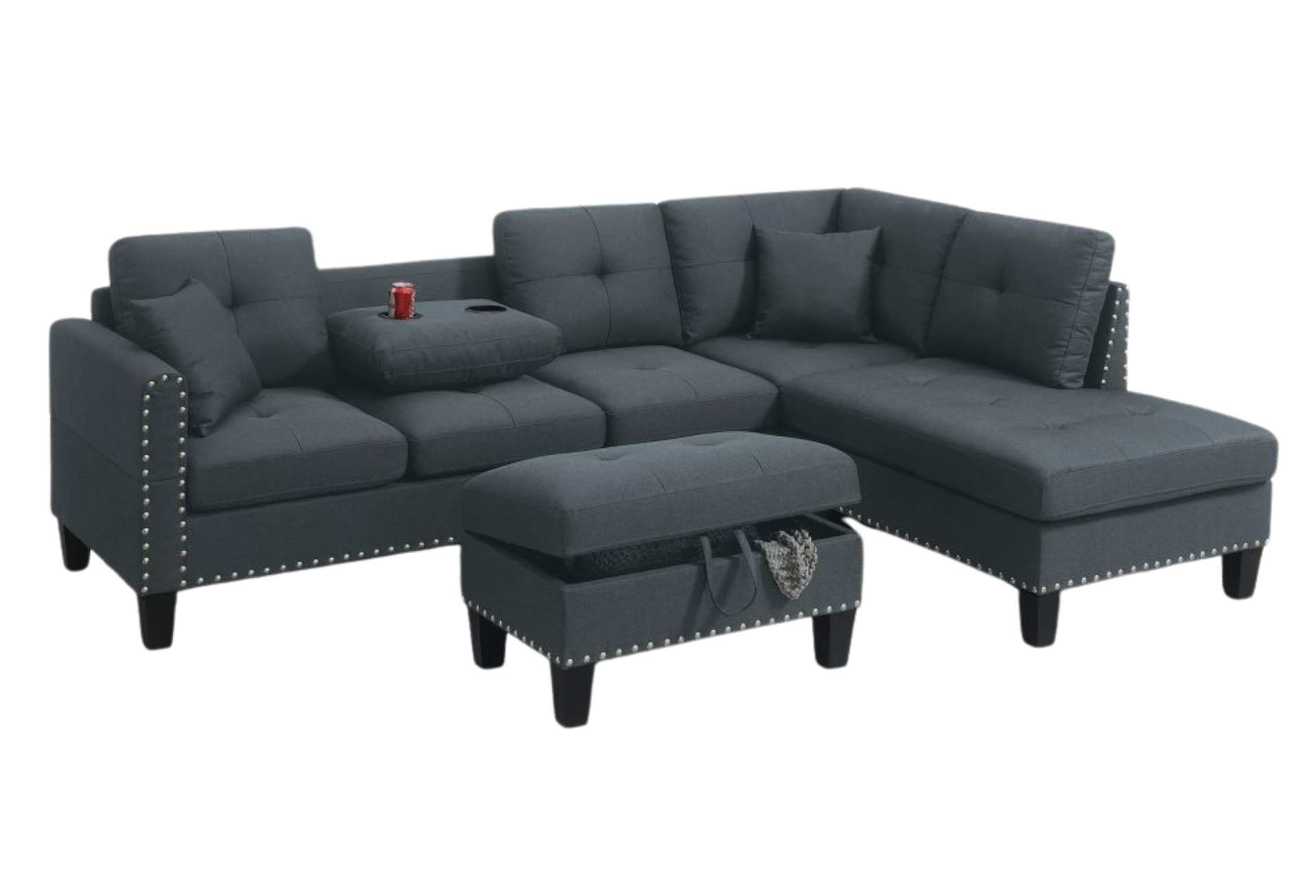 3PC SECTIONAL CHARCOAL