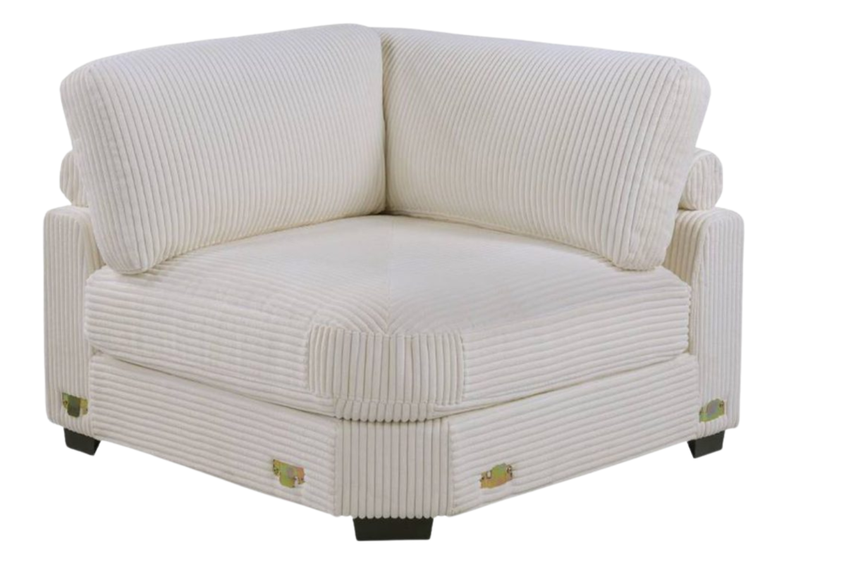 CORNER SOFA BEIGE WIDE-WELT CORDUROY