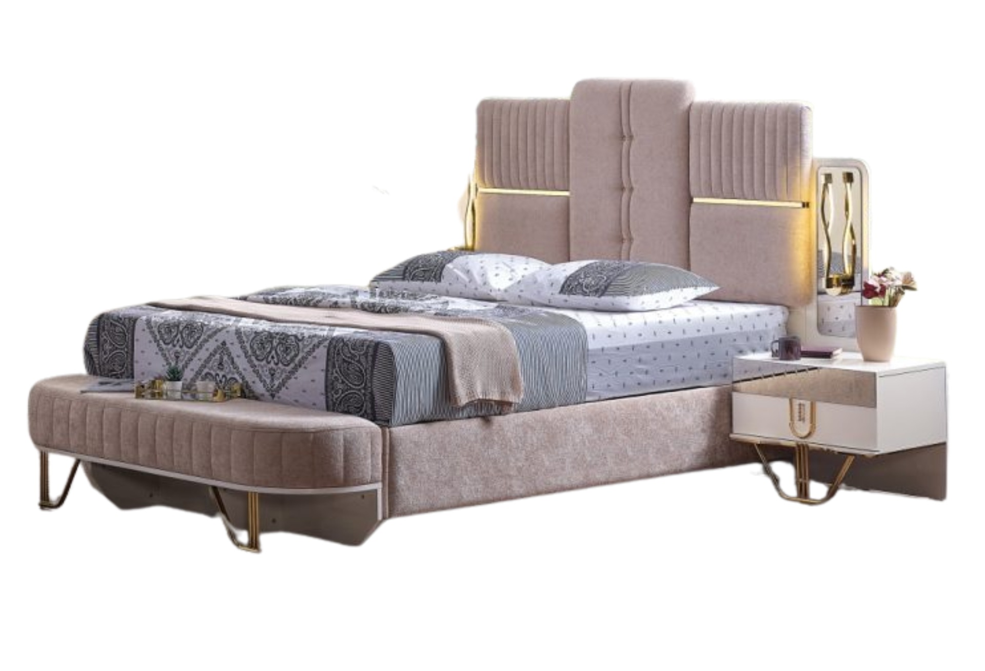 Valence Queen Storage Bed with Headboard