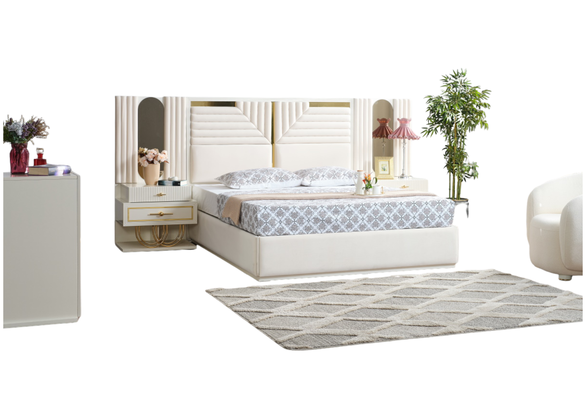 Marsel King Storage Bed with Headboard