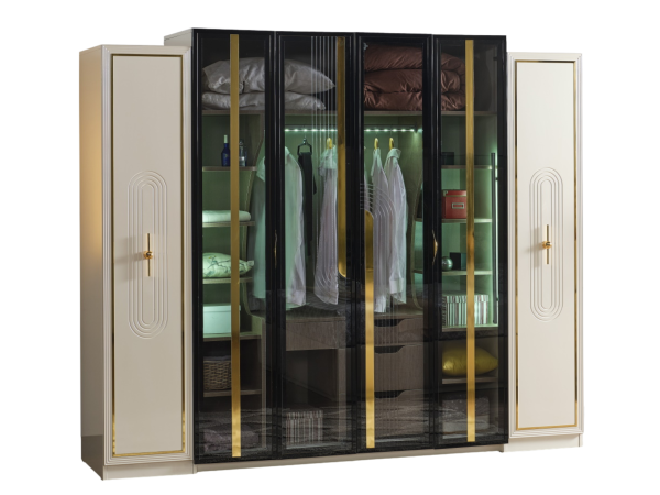 Marsel Mirror Glow 6-Door Wardrobe