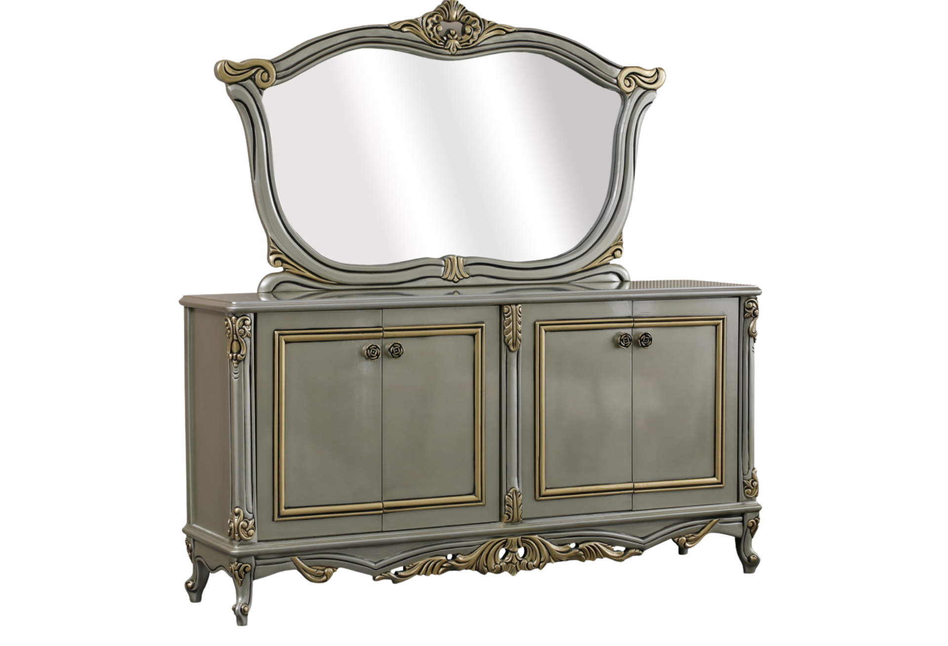Buse Dining Room Console with Mirror Green