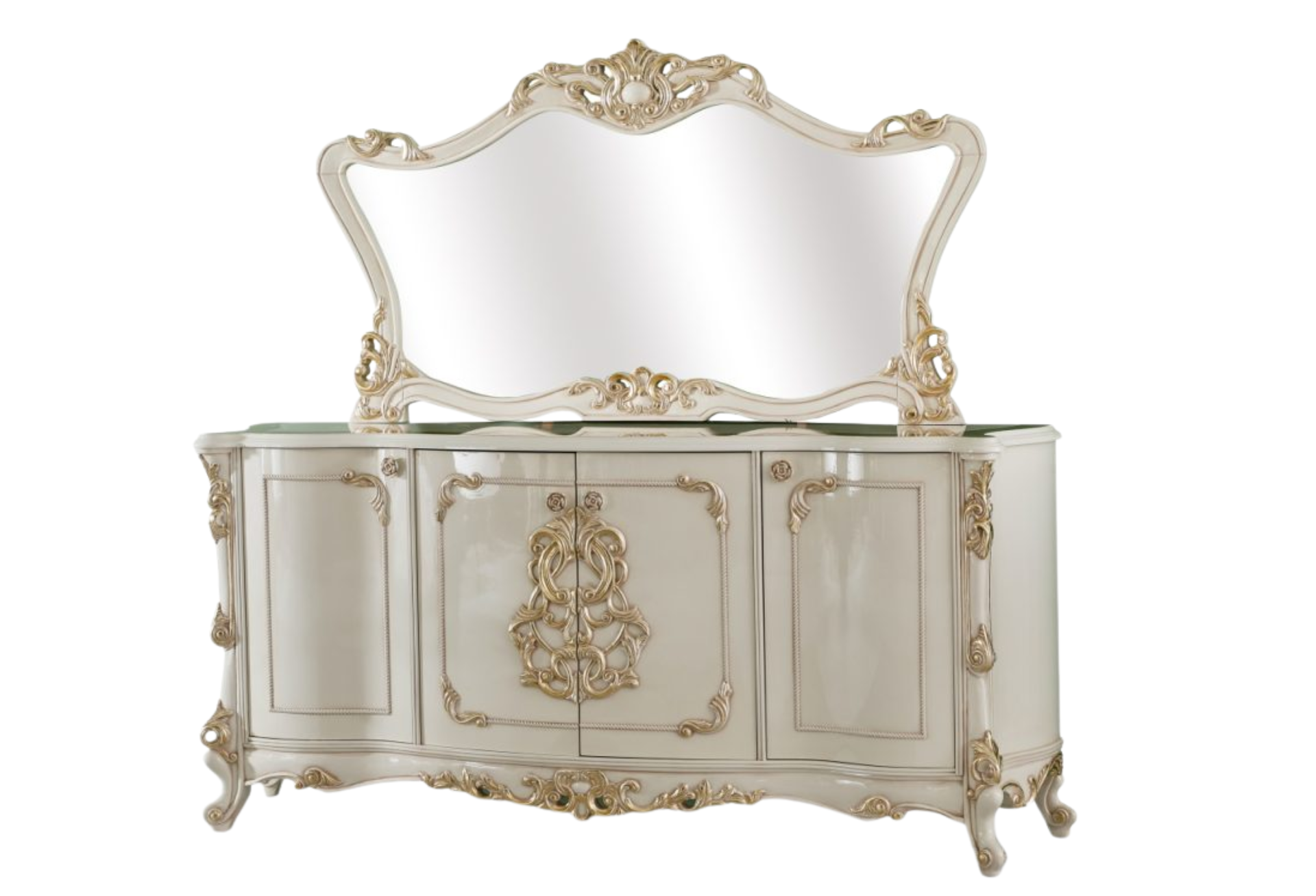 Kelebek Traditional Dining Room Console With Mirror