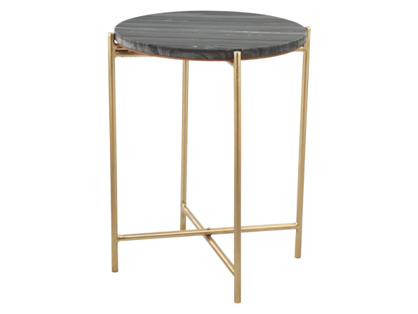 David Side Table Gray & Gold