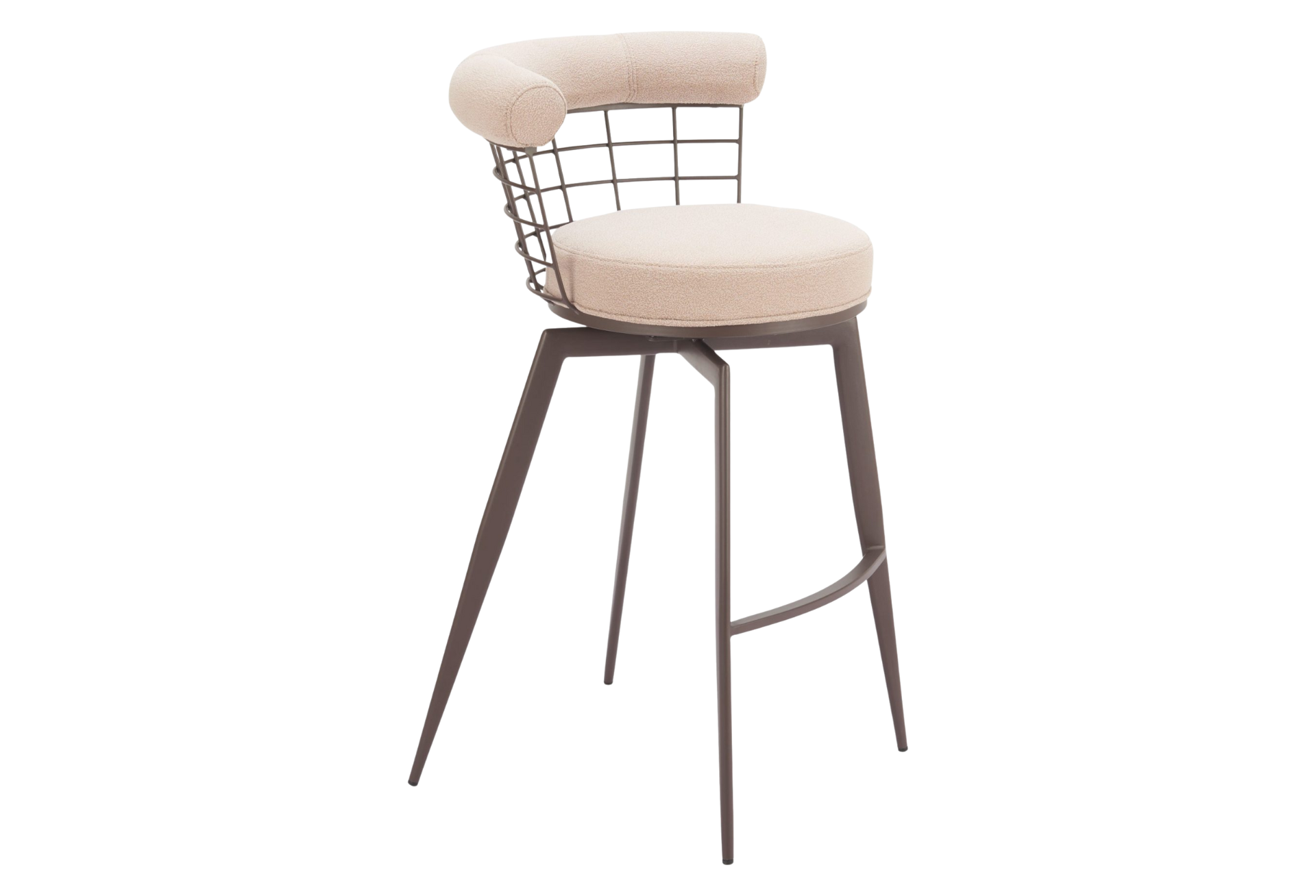 Saku Swivel Barstool Beige & Brown