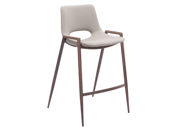 Desi Counter Stool (Set of 2) Beige & Walnut