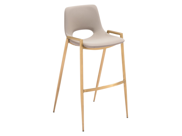 Desi Barstool (Set of 2) Beige & Gold