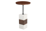 Stuk Side Table Brown & White