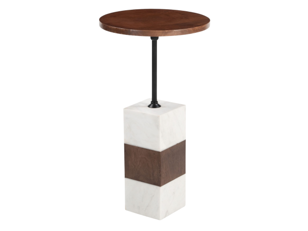 Stuk Side Table Brown & White