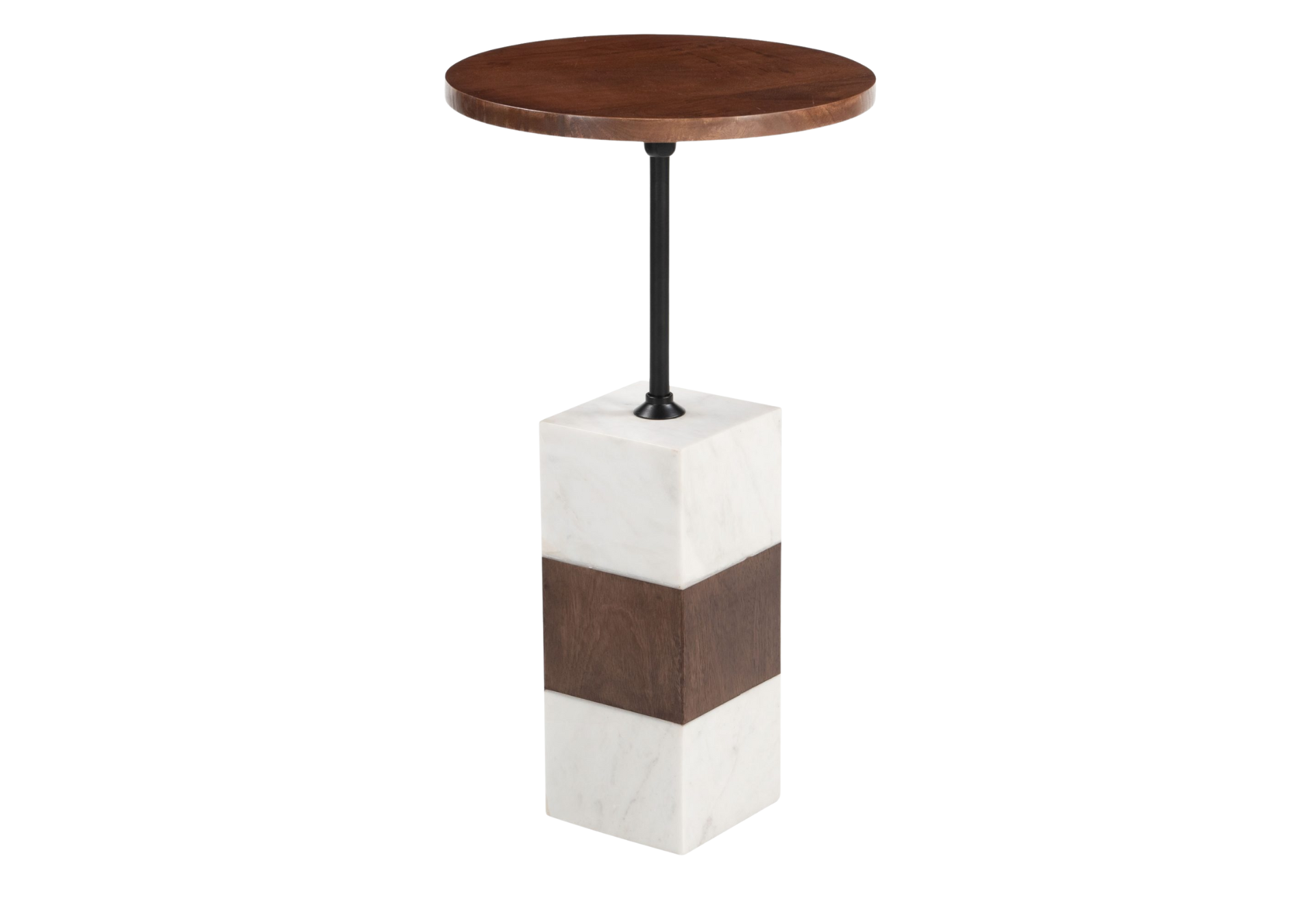 Stuk Side Table Brown & White