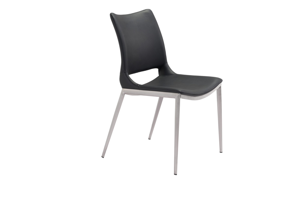 Ace Dining Chair (Set of 2) Black & Silver