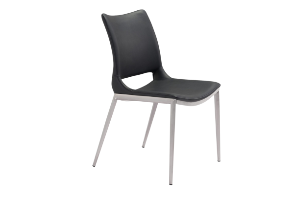 Ace Dining Chair (Set of 2) Black & Silver