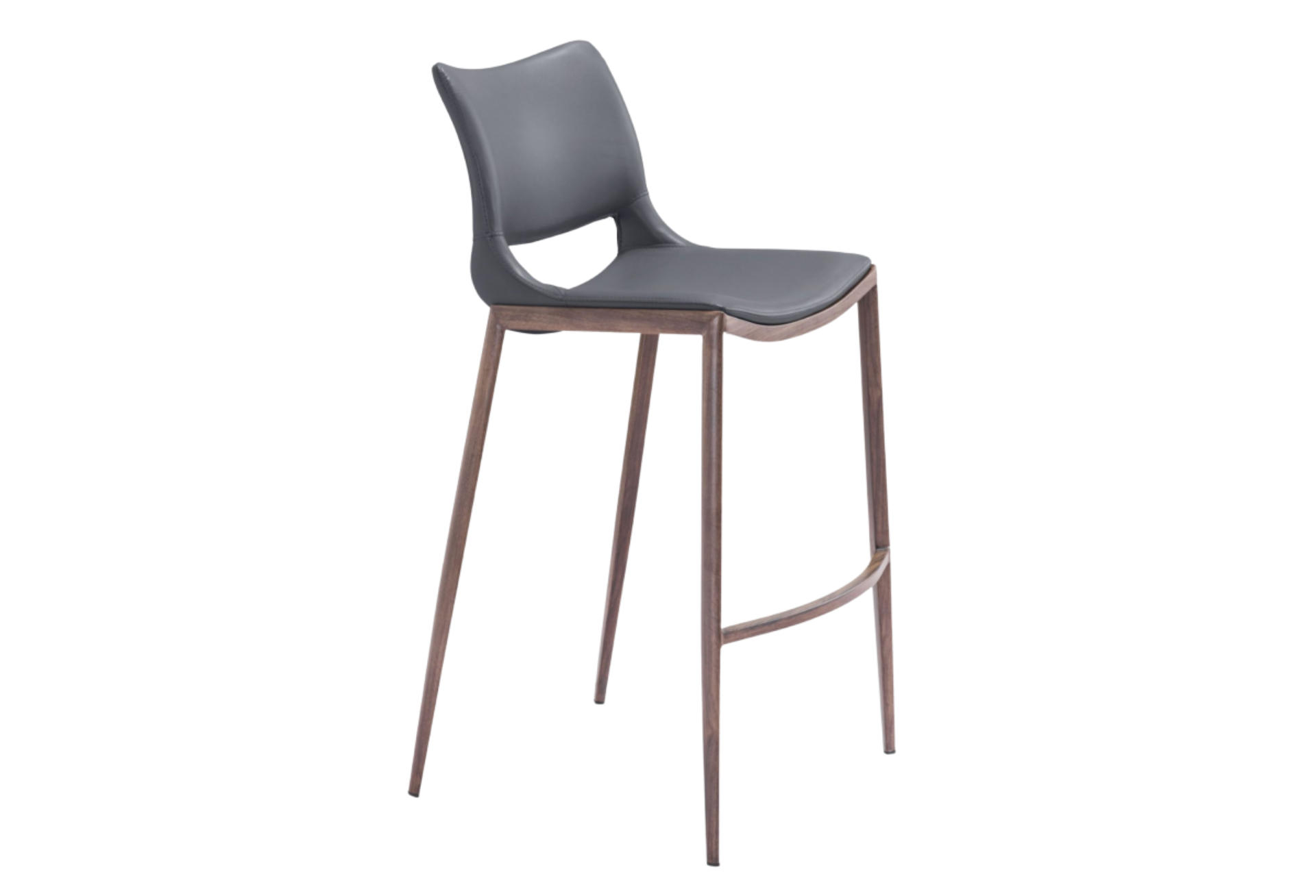 Ace Barstool (Set of 2) Dark Gray & Walnut (1)