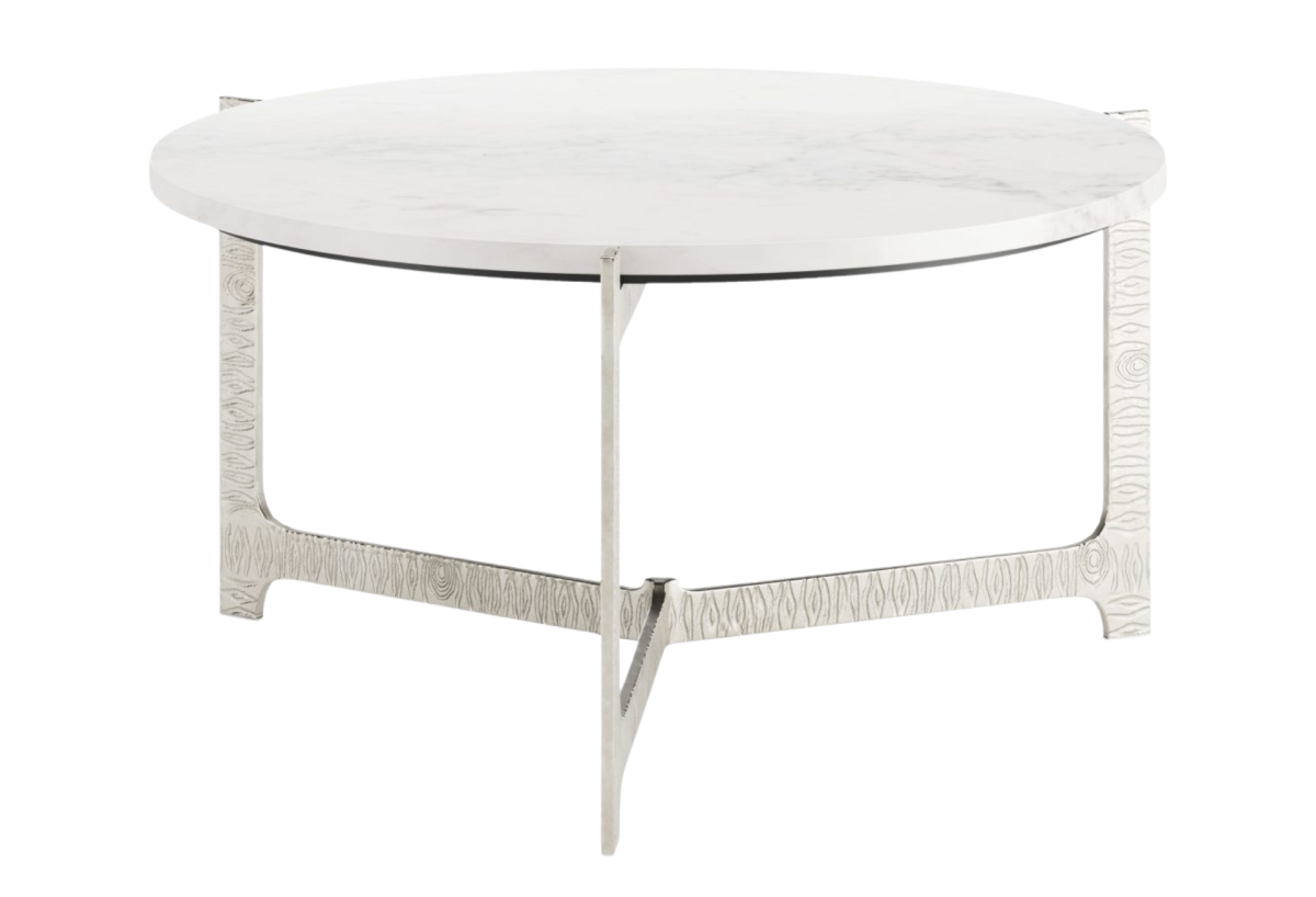 Barmas Coffee Table White & Silver