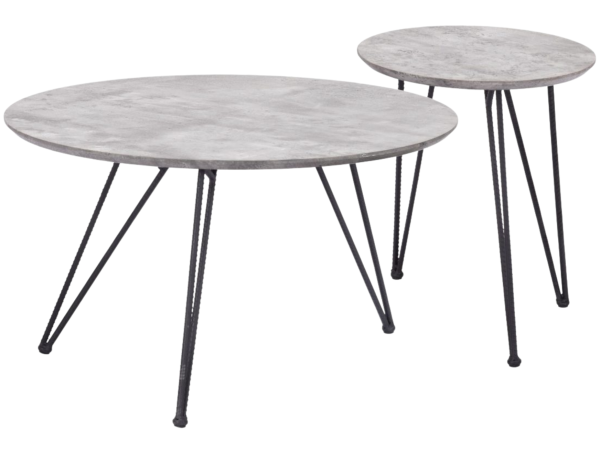 Kerris Coffee Table Set (2-Piece) Gray & Black
