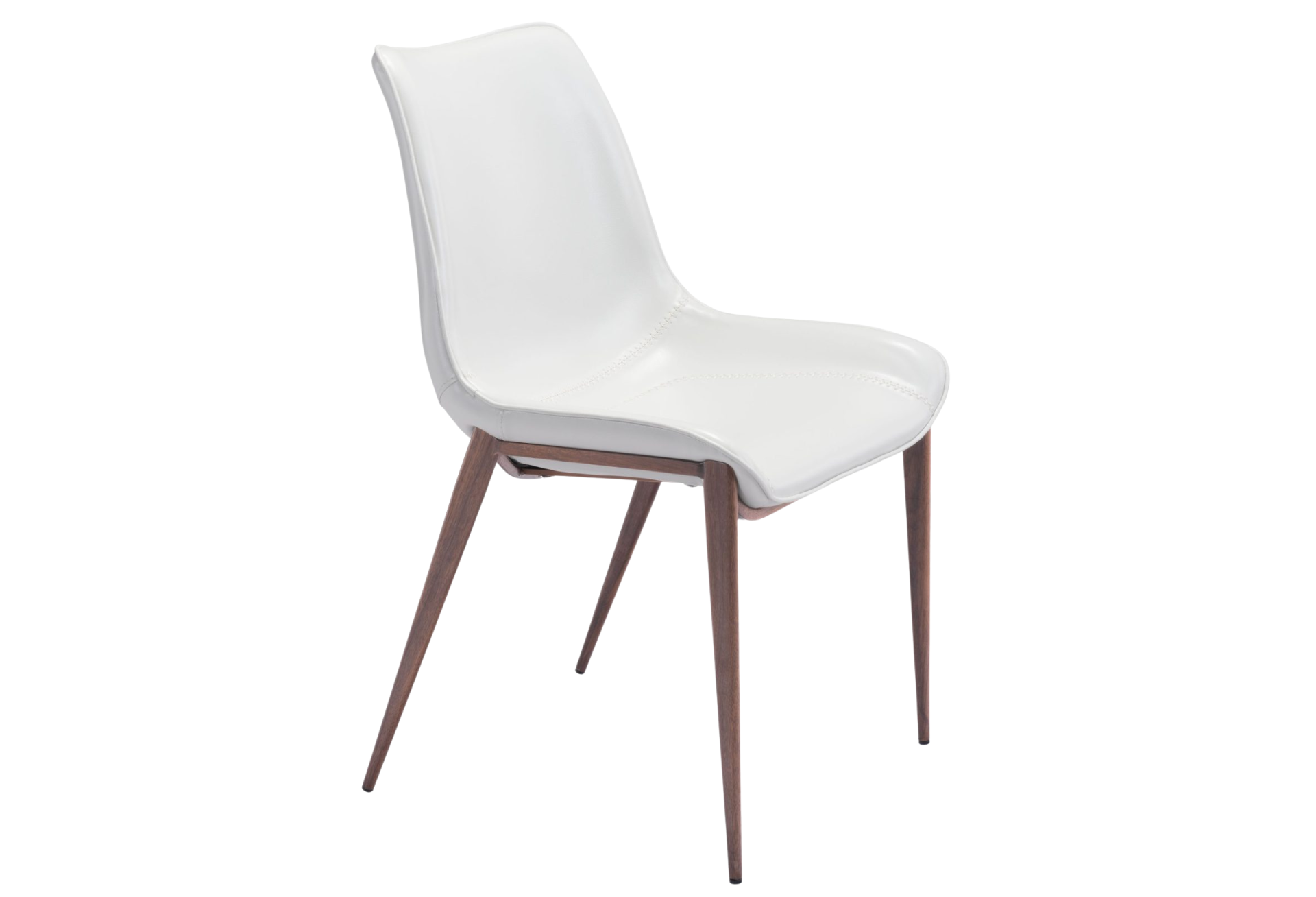 Magnus Dining Chair (Set of 2) White & Walnut