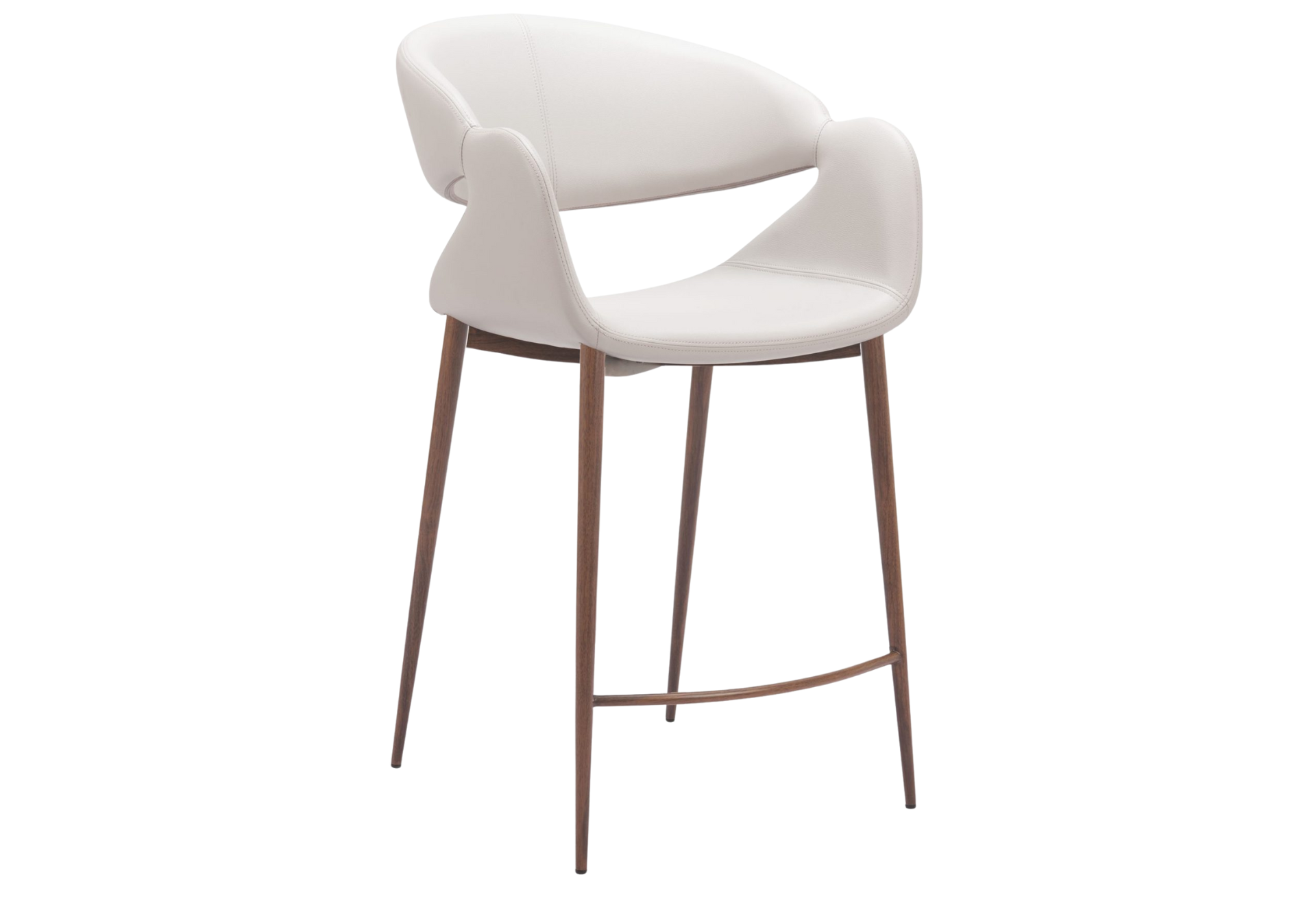 Limay Counter Stool Beige & Walnut