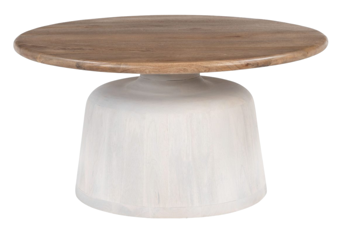 Goblet Coffee Table Brown & White