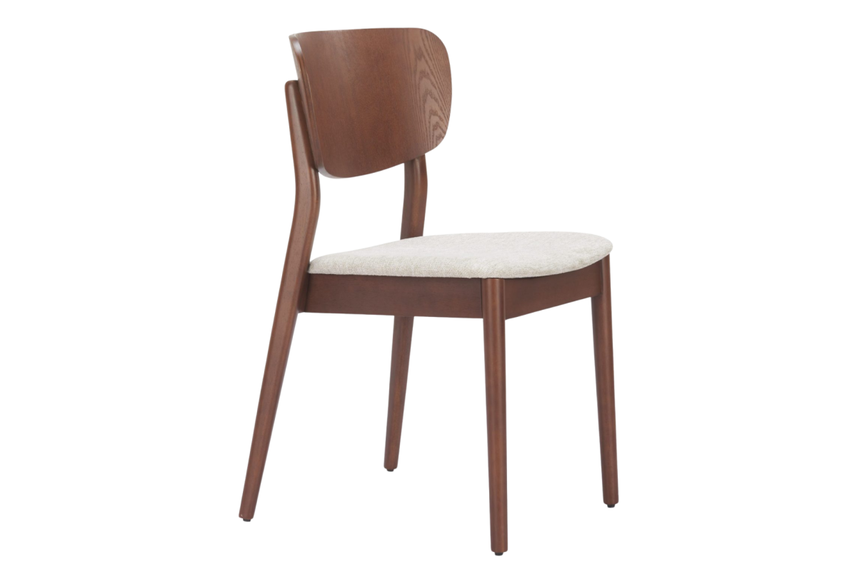 Kellua Dining Chair (Set of 2) Beige & Walnut