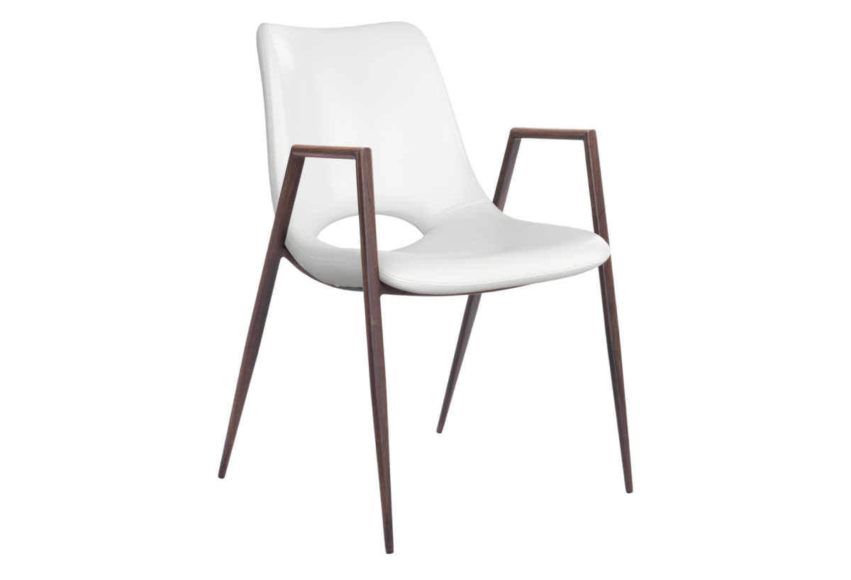 Desi Dining Chair (Set of 2) White & Walnut