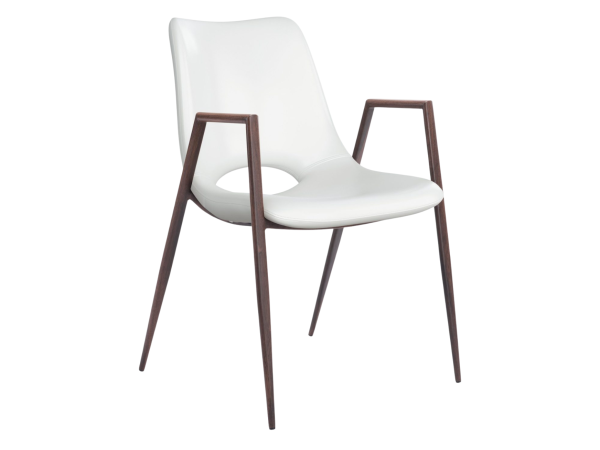 Desi Dining Chair (Set of 2) White & Walnut