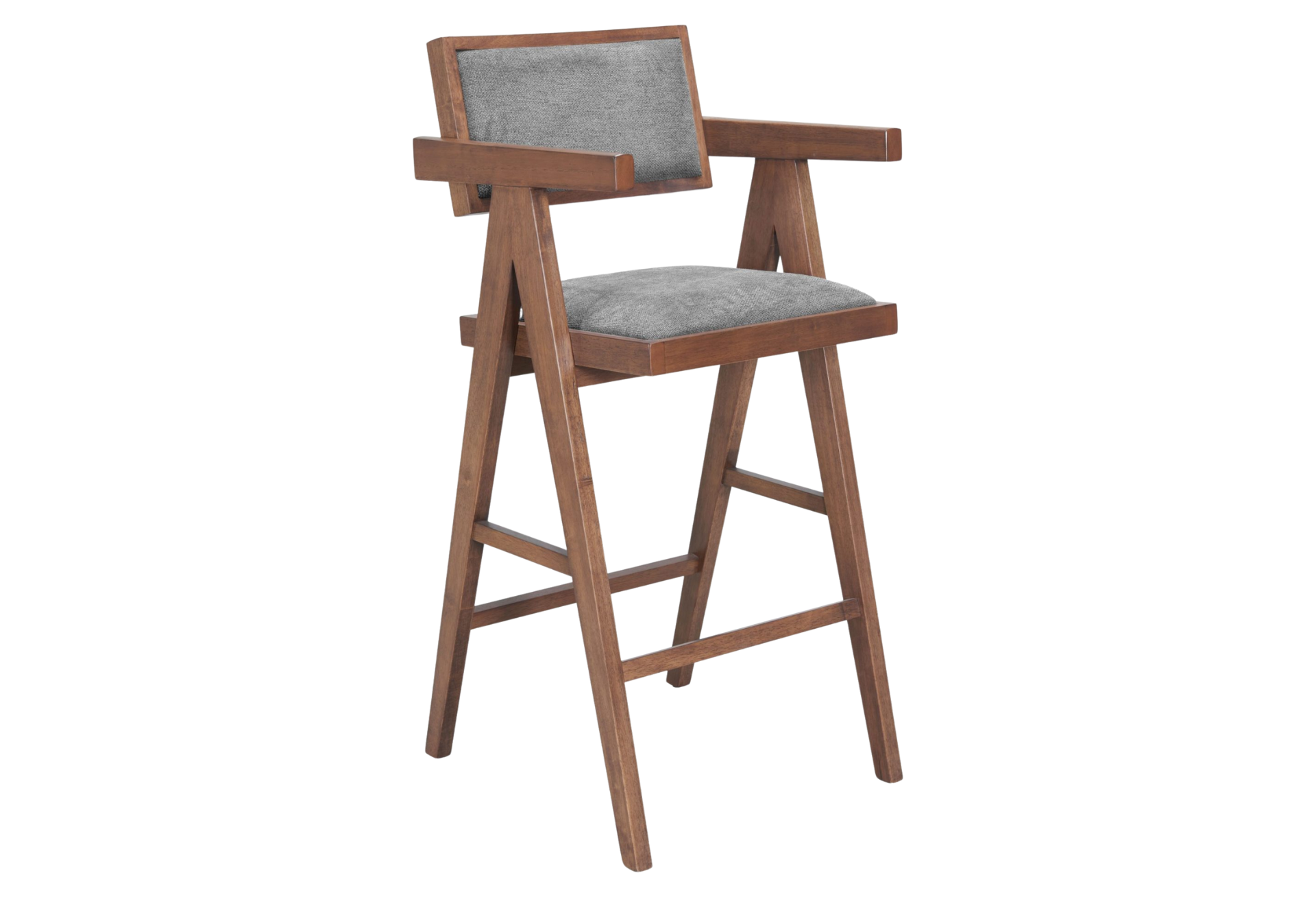 Delhi Barstool (Set of 2) Gray & Walnut