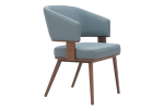 Poise Dining Chair Azure Gray & Walnut