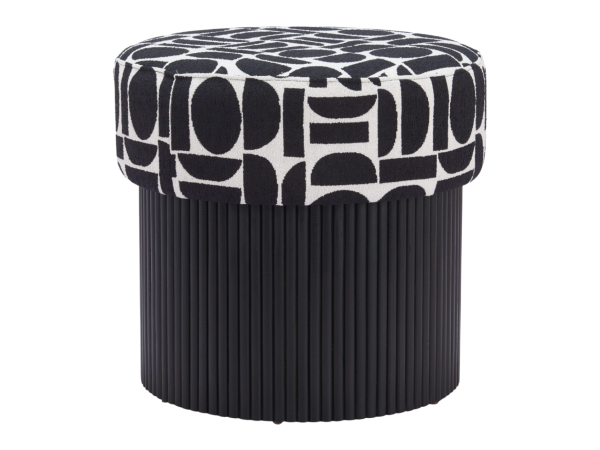 Boto Storage Ottoman Black & White