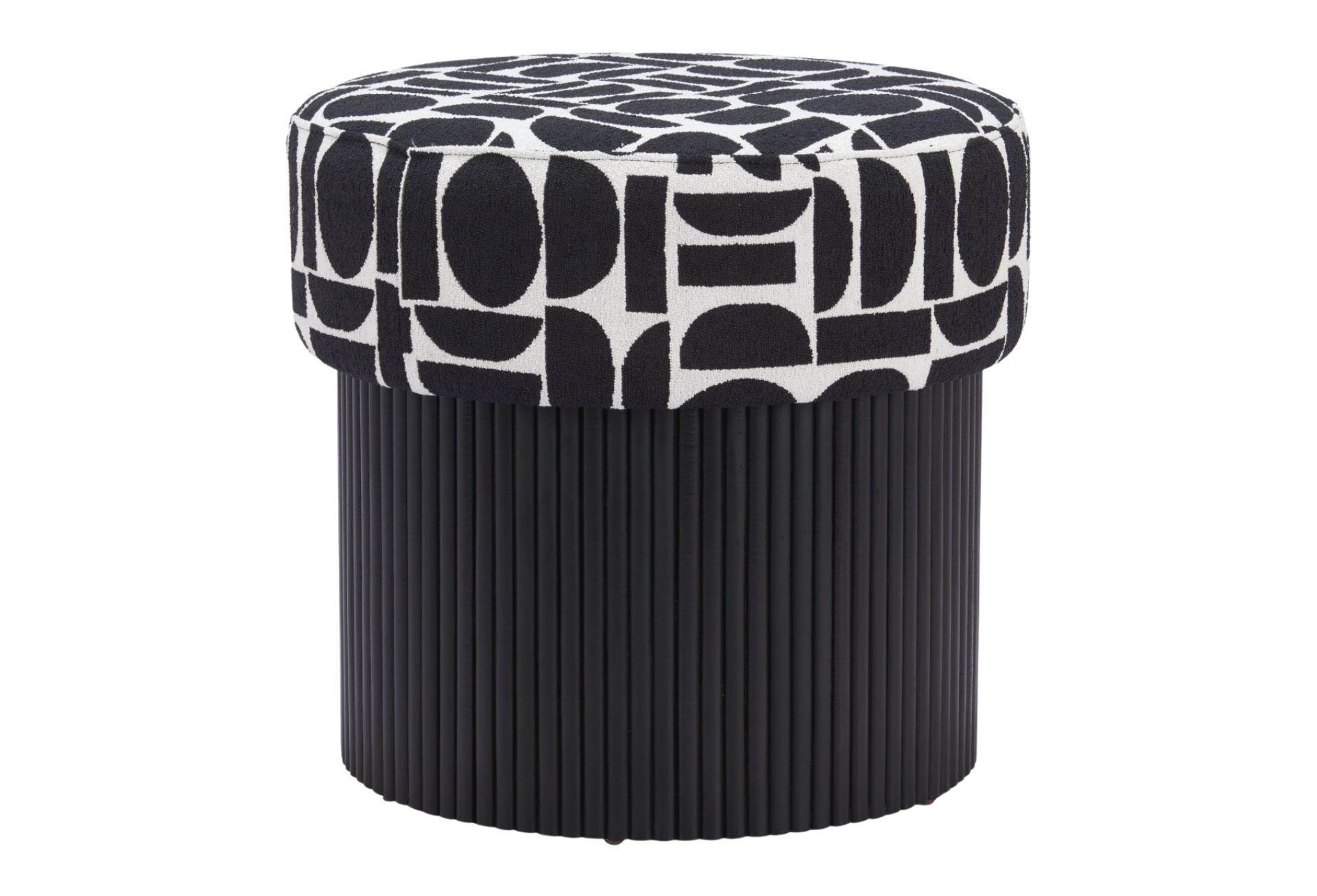 Boto Storage Ottoman Black & White