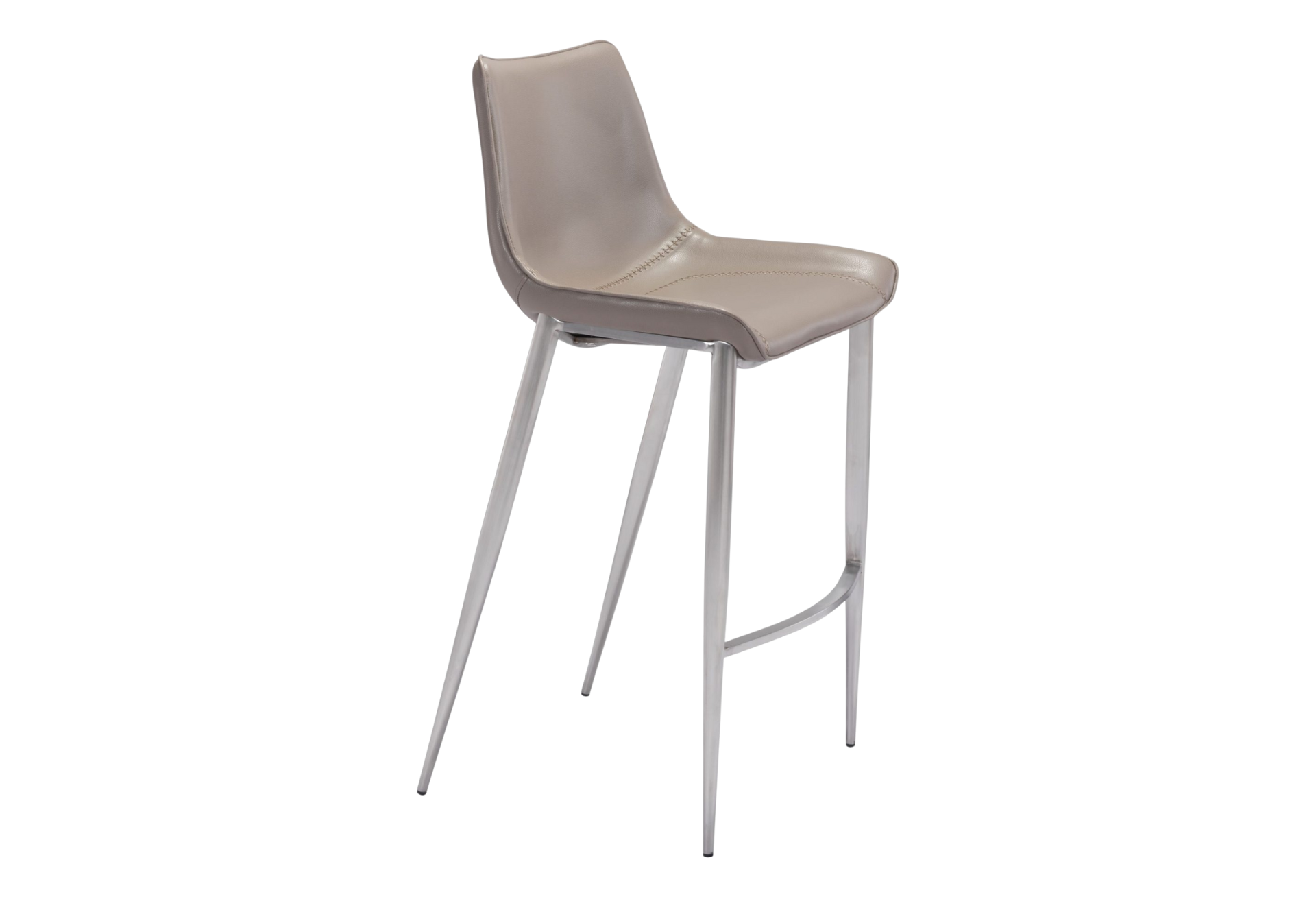 Magnus Barstool (Set of 2) Brown & Silver