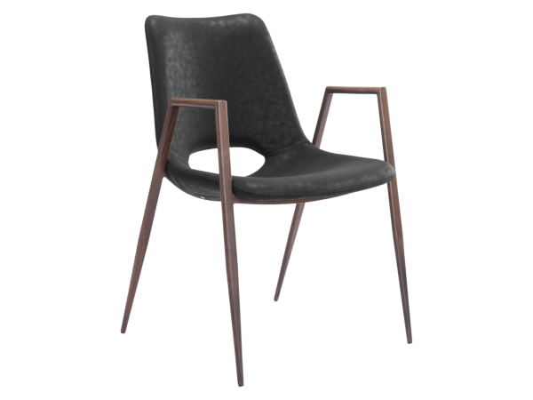 Desi Dining Chair (Set of 2) Black & Walnut