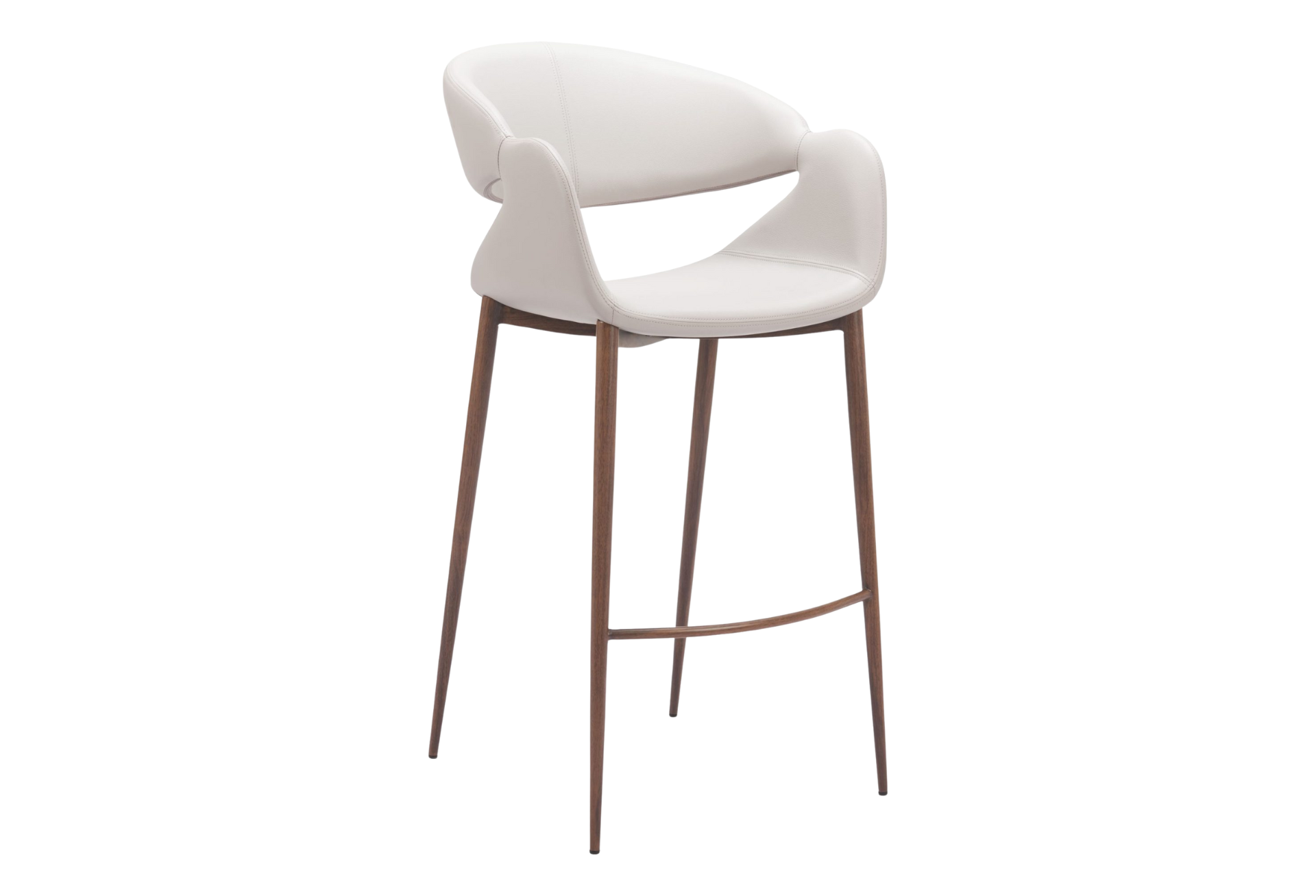 Limay Barstool Beige & Walnut