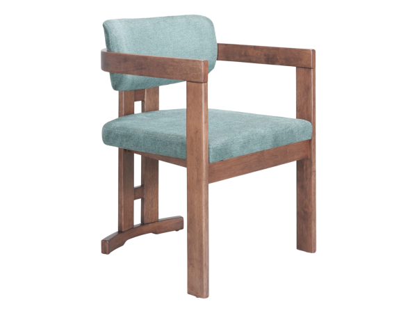 Poly Dining Chair Moss Gray & Walnut
