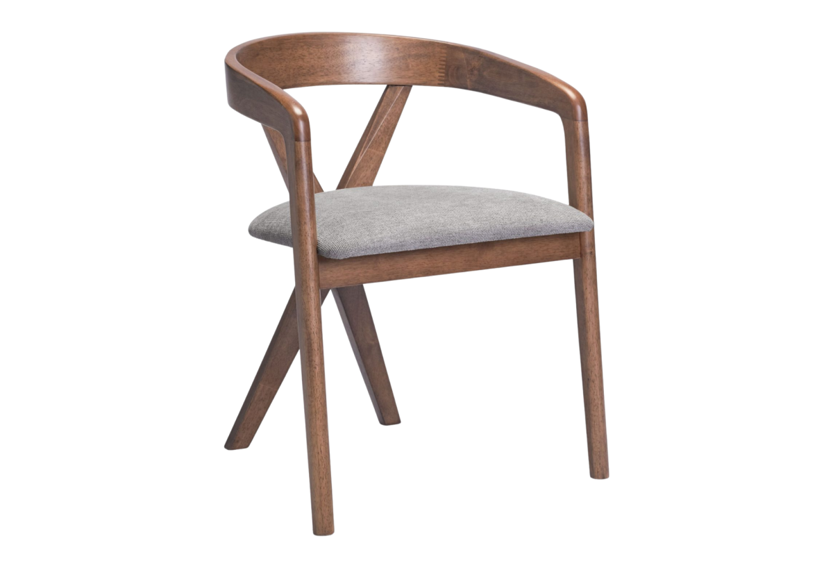 Cairo Dining Chair Dove Gray & Walnut