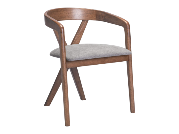 Cairo Dining Chair Dove Gray & Walnut