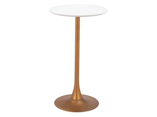 Auray Bar Table White & Gold