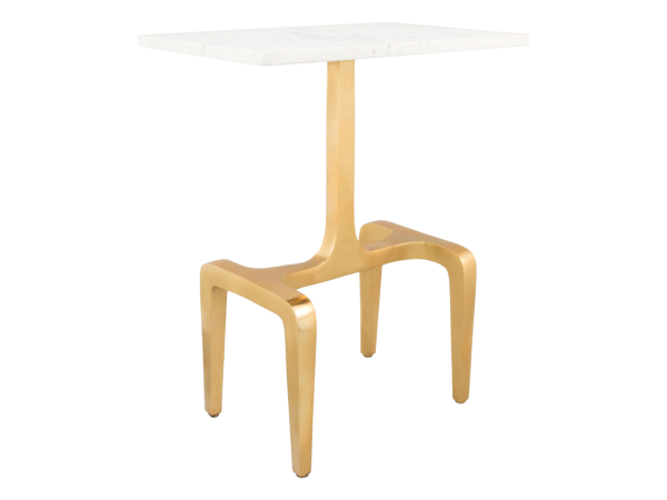 Clement Side Table White & Gold
