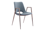 Desi Dining Chair (Set of 2) Azure Gray & Walnut
