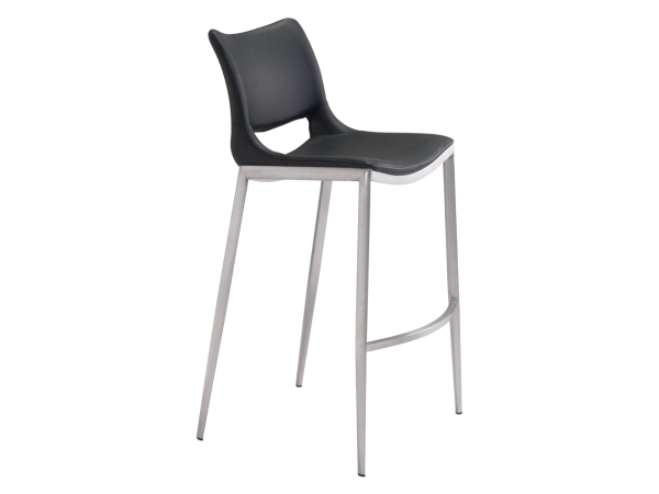 Ace Barstool (Set of 2) Black & Silver