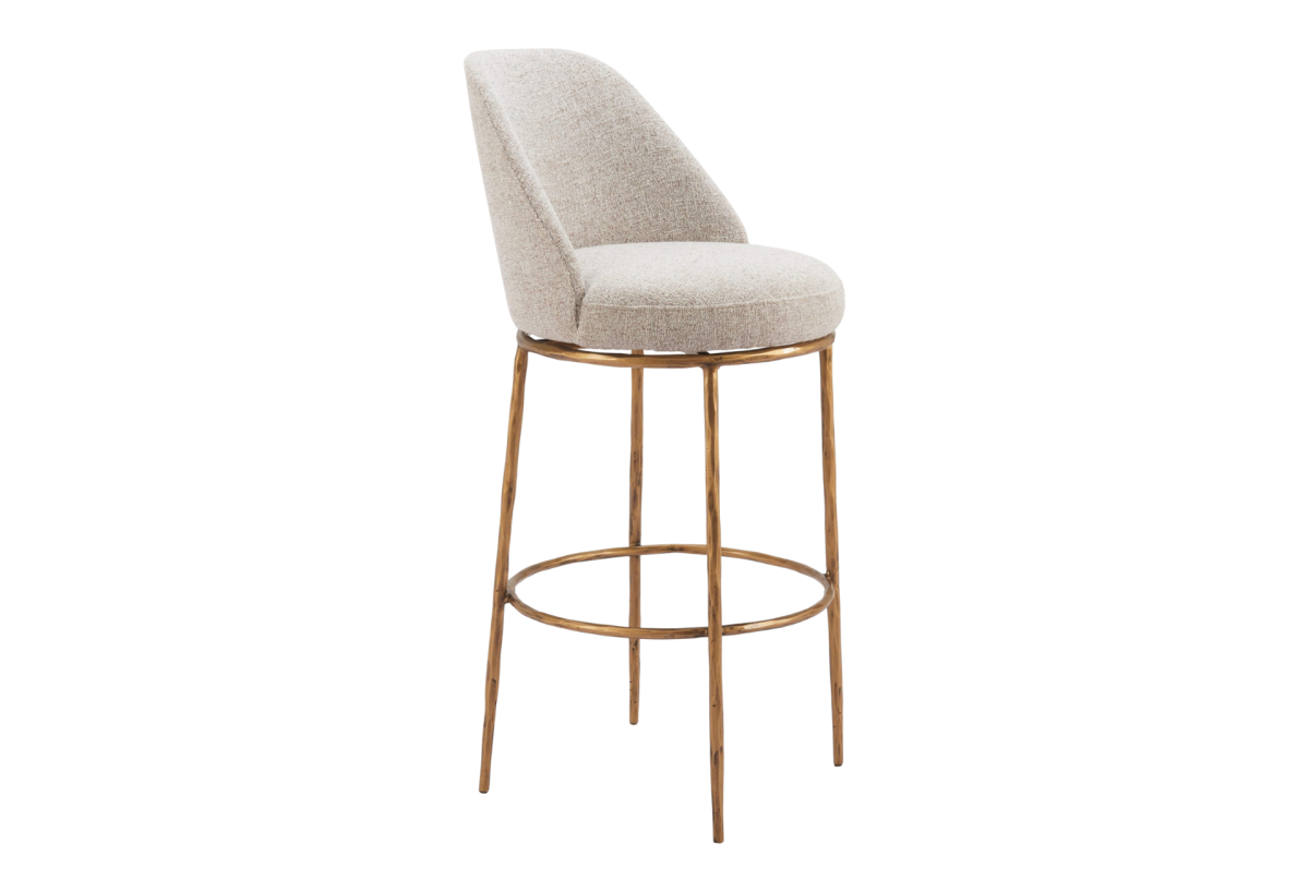 Nordhavn Swivel Barstool Beige & Gold